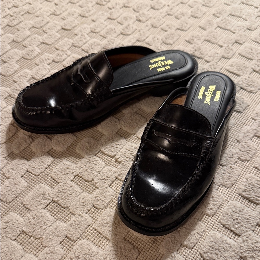 G.H. Bass & Co. Shiny Black Leather Loafers